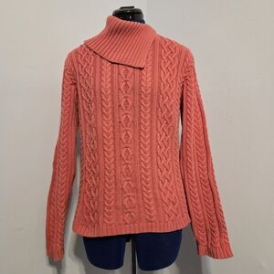 Vintage Coral Cotton Cableknit Sweater Size M